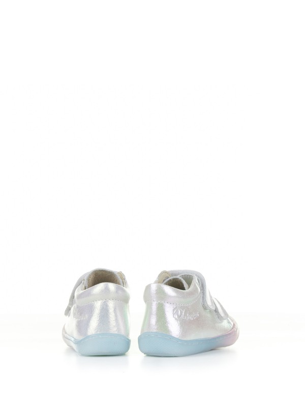 Silver leather first steps shoes