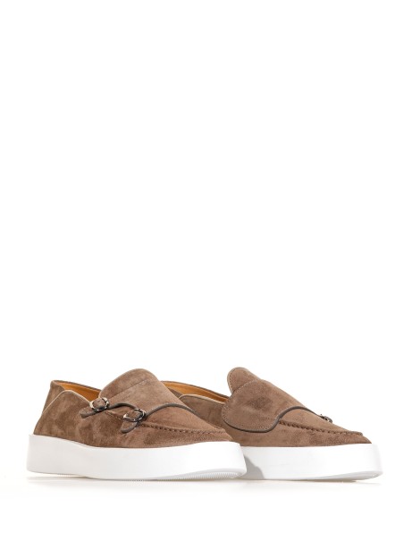 Suede loafer with buckles 2