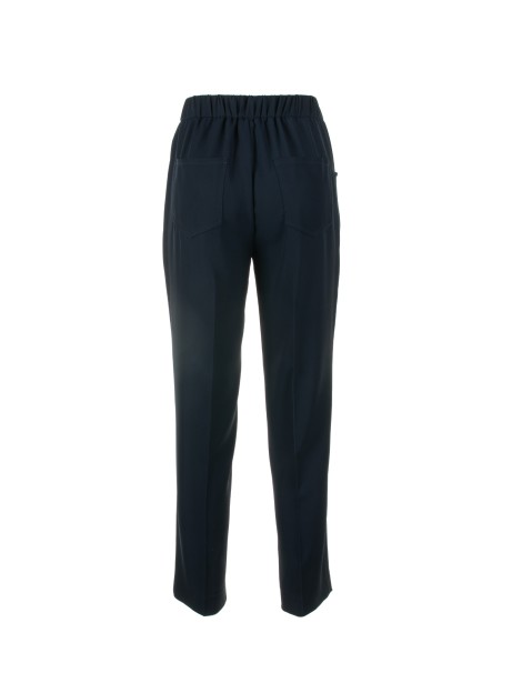 Navy blue elastic trousers