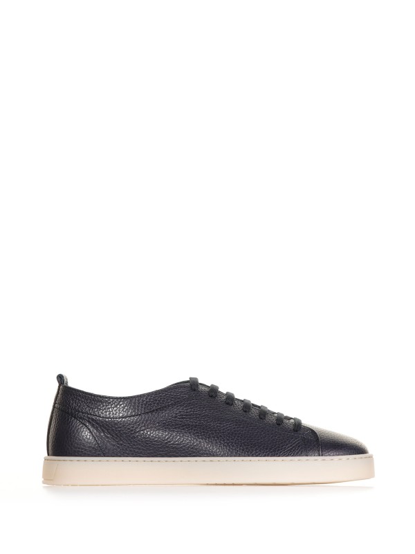 Leather sneaker and contrasting bottom Leather sneaker and contrasting bottom