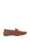 Suede loafer with bow