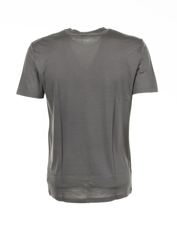 T-shirt antracite in lana merino