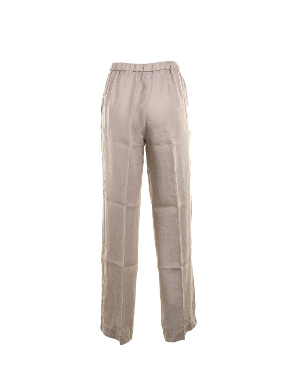 Pantalone a vita alta in lino